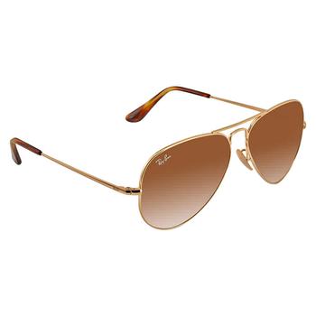 墨镜男真假, Ray-Ban | Light Brown Gradient Aviator Unisex Sunglasses RB3689 914751 58商品图片 6.4折