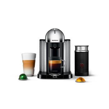 商品Nespresso | Vertuo Coffee and Espresso Maker by Breville, Chrome with Aeroccino Milk Frother,商家Macy's,价格¥1400图片