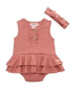 Juicy Couture | Baby Girl's 2-Piece Ribbed Headband & Bodysuit Dress Set,商家Saks OFF 5TH,价格¥150