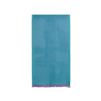 推荐GUCCI 古驰 女士浅蓝色紫色羊毛围巾 411115-3G200-4670商品