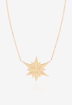 商品Falamank | Sparkle Collection Necklace in 18-karat Yellow Gold with White Diamonds,商家Thahab,价格¥7927图片