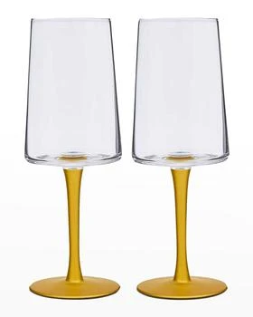 Spode | Creatures of Curiosity Golden Stemmed Wine Glasses, Set of 2,商家Neiman Marcus,价格¥349