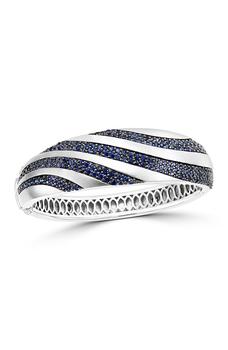 商品Effy | Sterling Silver Pave Sapphire Striped Bangle Bracelet,商家Nordstrom Rack,价格¥10132图片