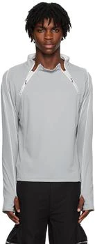推荐Gray Dual Zip Long Sleeve T-Shirt商品