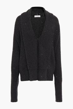 Brunello Cucinelli | Embellished ribbed cashmere and silk-blend cardigan商品图片,3.8折