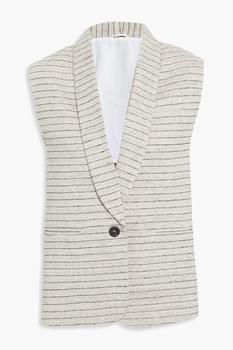 商品Brunello Cucinelli | Striped metallic linen-blend vest,商家THE OUTNET US,价格¥5903图片