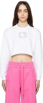 GCDS | White Hello Kitty Edition Cropped Sweatshirt商品图片,独家减免邮费