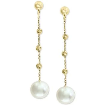 Effy | EFFY® Cultured Freshwater Pearl (8mm) Beaded Drop Earrings in 14k Gold 4.4折×额外8折, 独家减免邮费, 额外八折