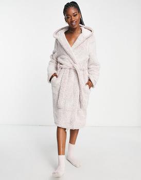 商品New Look | New Look super chunky borg dressing gown robe in oatmeal,商家ASOS,价格¥288图片