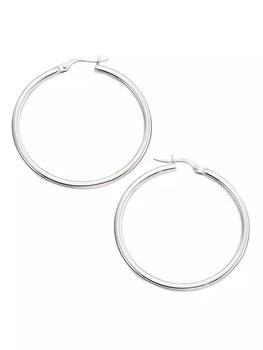 Roberto Coin | 18K White Gold Hoop Earrings,商家Saks Fifth Avenue,价格¥6026
