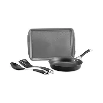 Circulon | Symmetry Hard-Anodized Nonstick Weeknight Cookware Induction Pots and Pans Set, 4-Piece, Black,商家Macy's,价格¥362