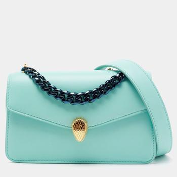 bvlgari包, [二手商品] BVLGARI | Bvlgari Turquoise Leather Serpenti Forever Pochette商品图片 8.7折, 满1件减$100, 满减