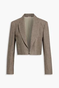 推荐Cropped checked wool, silk and linen-blend blazer商品