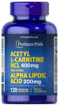 推荐Acetyl L-Carnitine 400 mg with Alpha Lipoic Acid 200 mg 120 Capsules商品