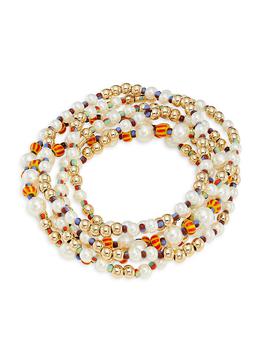 商品Roxanne Assoulin | A Bit Of Polish Wraparound Imitation Pearl & Beaded Bracelet,商家Saks Fifth Avenue,价格¥718图片
