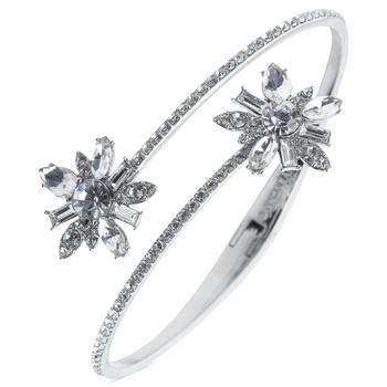 Givenchy | Silver-Tone Crystal Flower Cluster Bypass Bangle Bracelet 独家减免邮费