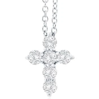 Macy's | Diamond Cross Pendant Necklace (1 ct. t.w.) in 14k White Gold, 16" + 2" Extender 