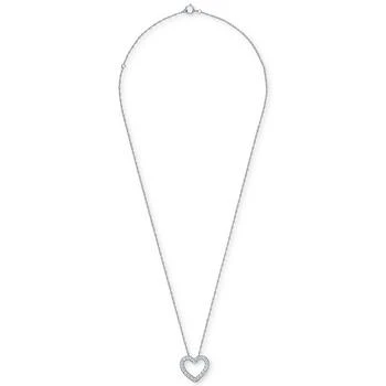 Macy's | Diamond Heart Pendant Necklace (1/2 ct. t.w.) in 14k White Gold, 16" + 2" extender 4折