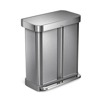 simplehuman | 58L Dual Compartment Rectangular Step Can with Liner Rim,商家Bloomingdale's,价格¥1503