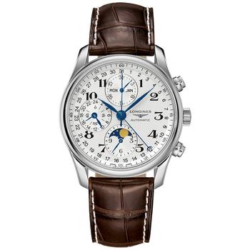 Longines | Men's Swiss Automatic Chronograph Master Brown Leather Strap Watch 40mm商品图片,