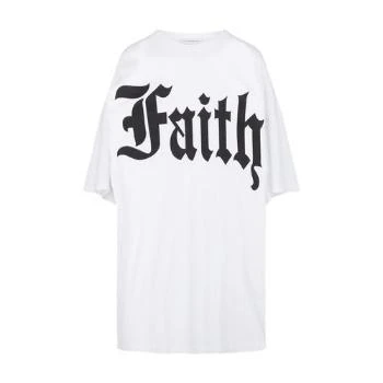 Faith Connexion | 【特惠7.0折】包邮包税【预售7天发货】 FAITH CONNEXION 女士 短袖T恤 Faith T恤  M7200J060 _ WHITE/WHITE FAICAKD8WHT 6.7折, 包邮包税