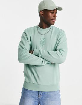 ck卫衣多少钱, Calvin Klein | Calvin Klein hybrid logo sweatshirt in teal green商品图片 