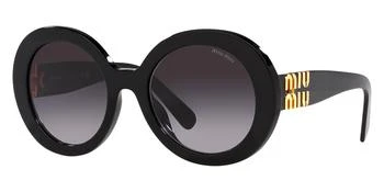 Miu Miu | Grey Gradient Round Ladies Sunglasses MU 11YS 1AB5D1 55 3.7折, 满$200减$10, 独家减免邮费, 满减
