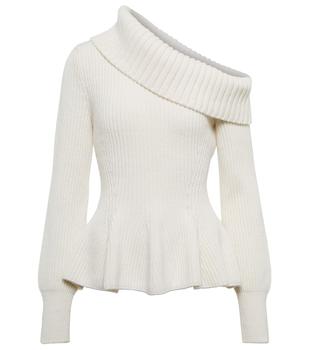 推荐One-shoulder wool and cashmere sweater商品