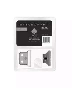 StyleCraft Professional | Replacement Fixed Stainless Steel Classic Hair Trimmer Blade with Moving Stainless Steel Deep Cutter, Fits Ace Trimmer Only,商家Macy's,价格¥120