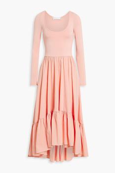 CAROLINE CONSTAS图片, CAROLINE CONSTAS | Millie gathered poplin-paneled jersey midi dress商品图片 5折