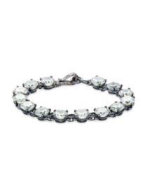product Gunmetal-Tone Sterling Silver & Cubic Zirconia Tennis Bracelet image