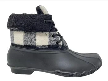 推荐Slush Plaid Boots In Black & White商品