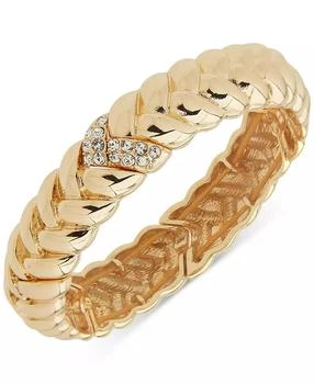 Anne Klein | Crystal Pavè Sculptural Braid-Look Stretch Bracelet,商家Macy's,价格¥206