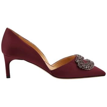 Giannico Giannico Ladies Merlot Daphne 60 Satin Heels, Brand Size 38 ( US Size 8 )