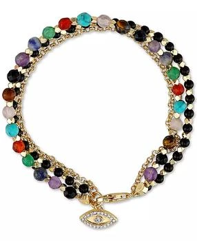 Unwritten | Triple Strand Multi-Bead Link Evil-Eye Charm in Gold-Tone Silver Plated,商家Macy's,价格¥122