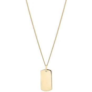 Macy's | Polished ID Tag Pendant 18" Curb Link Chain Necklace in 10k Yellow Gold,商家Macy's,价格¥7775