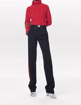 推荐High Neck Cable Wool Jumper in Red商品