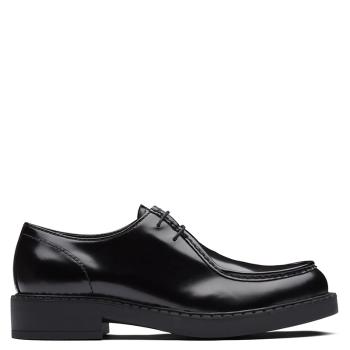 Prada | 【预售3-7天】PRADA/普拉达 21年秋冬 男士黑色亮面皮革系带鞋2EE346_P39_F0002商品图片,8折, 包邮包税