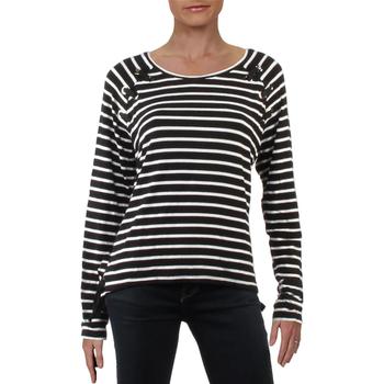 商品Generation Love Womens Lace-Up Striped T-Shirt,商家BHFO,价格¥88图片