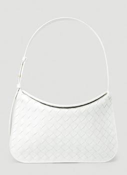 推荐Flap Intrecciato Shoulder Bag in White商品