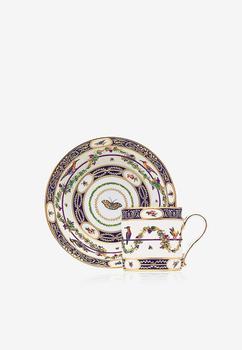商品Ancienne M.Royale | Aux Aigrettes Porcelain Litron Cup and Saucer - Set of 2,商家Thahab,价格¥2626图片