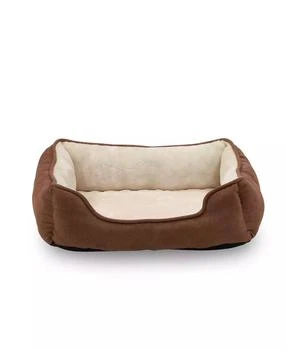 Macy's | Happycare Textiles Orthopedic Rectangle Bolster Pet Bed, 25"x21" Super Soft Plush Dog Bed,商家Macy's,价格¥494