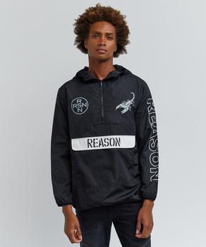 Reason Clothing | Scorpion Half-Zip Pullover Jacket - Black商品图片,额外8折, 额外八折
