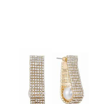 Ettika Jewelry | Swaddled Pearl Crystal Teardrop 18k Gold Plated Earrings,商家Verishop,价格¥418