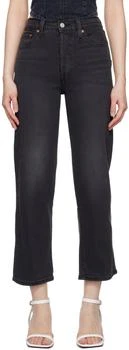 Levi's | Black Ribcage Straight Ankle Jeans,商家Ssense US,价格¥447