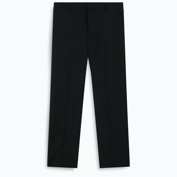 推荐Black wool blend regular trousers商品