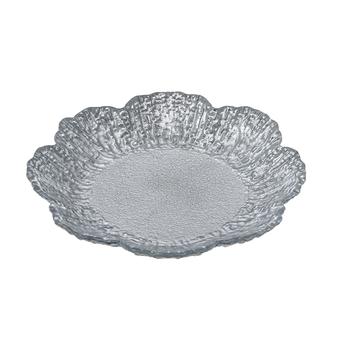 商品Classic Touch Decor | Set 4 Flower Shaped Plates Scalloped-Silver,商家Premium Outlets,价格¥432图片