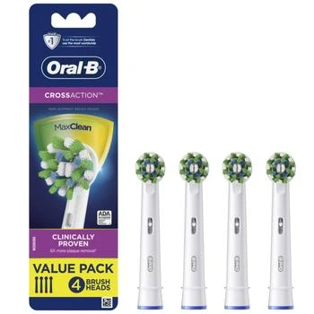 推荐Oral-B Genuine CrossAction X-Filament Replacement Brush Heads for Electric Toothbrush, 4 Count, White商品