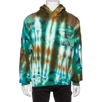 amiri卫衣, [二手商品] AMIRI | Amiri Multicolor Tie-Dye Printed Cotton Knit Commando Patch Detail Hoodie M商品图片 5.8折