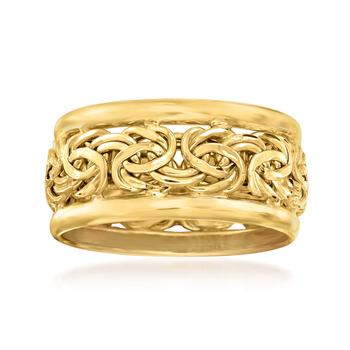 商品Canaria 10kt Yellow Gold Byzantine Bordered Ring图片